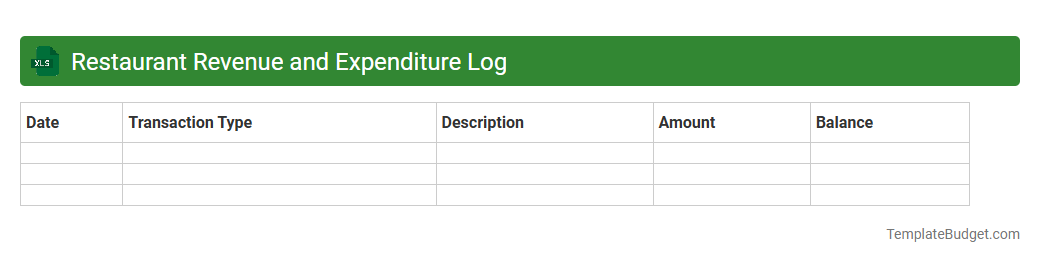 Restaurant Revenue and Expenditure Log