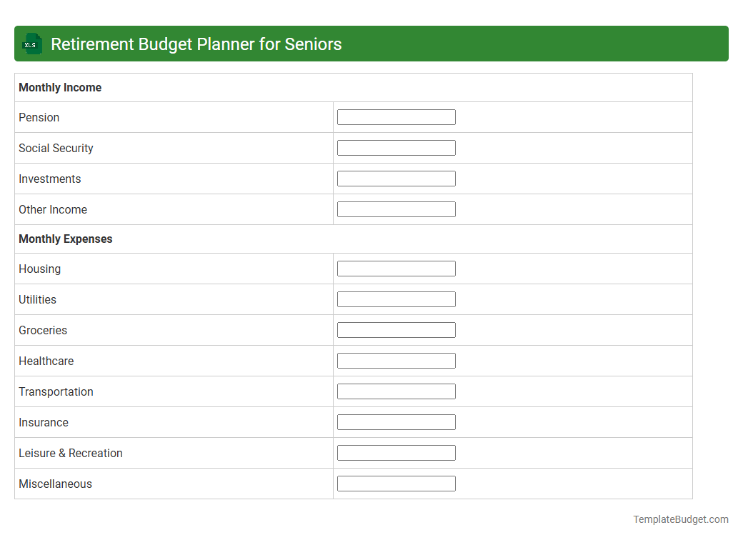 Retirement Budget Planner for Seniors