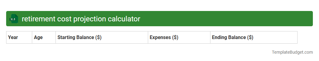 retirement cost projection calculator