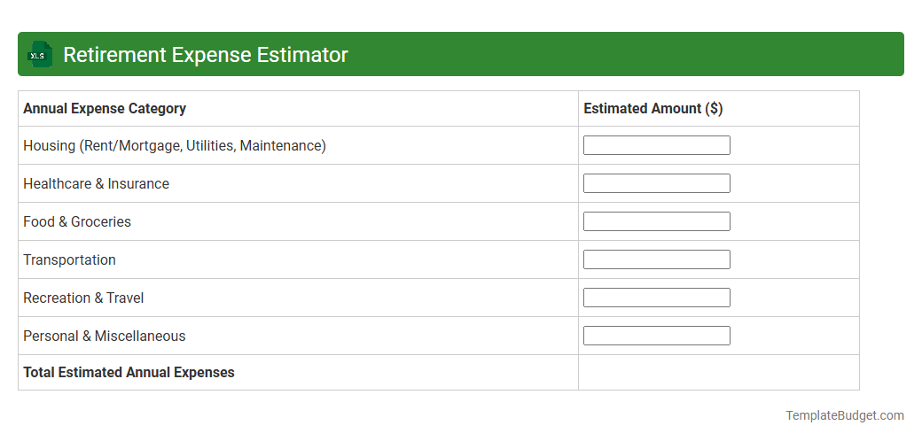 Retirement Expense Estimator