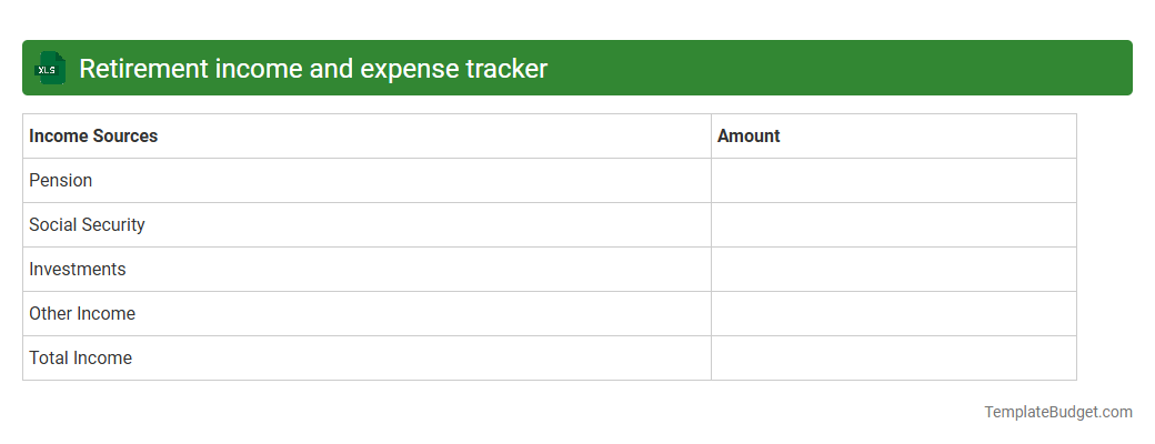 Retirement income and expense tracker