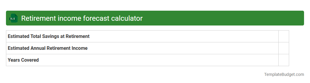 Retirement income forecast calculator