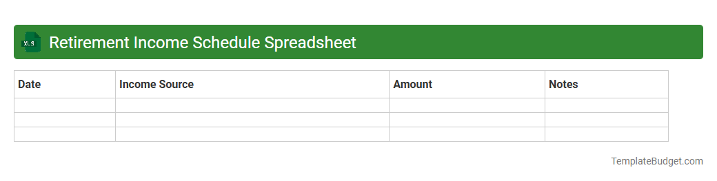 Retirement Income Schedule Spreadsheet