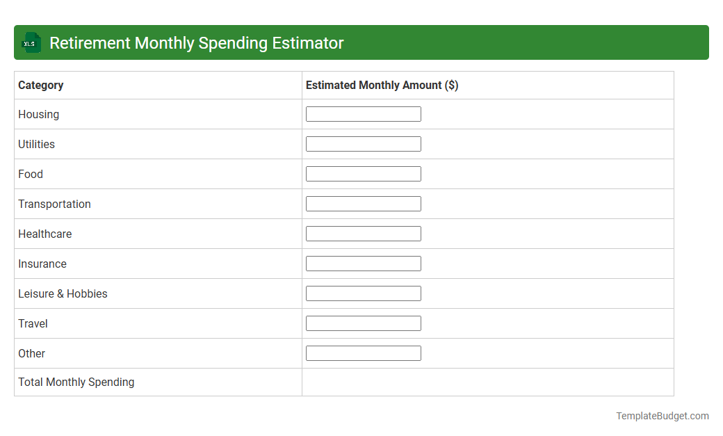 Retirement Monthly Spending Estimator