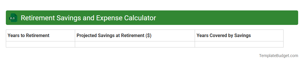 Retirement Savings and Expense Calculator