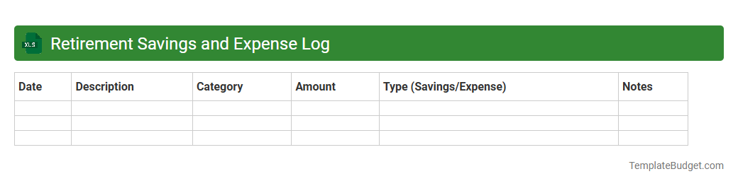 Retirement Savings and Expense Log