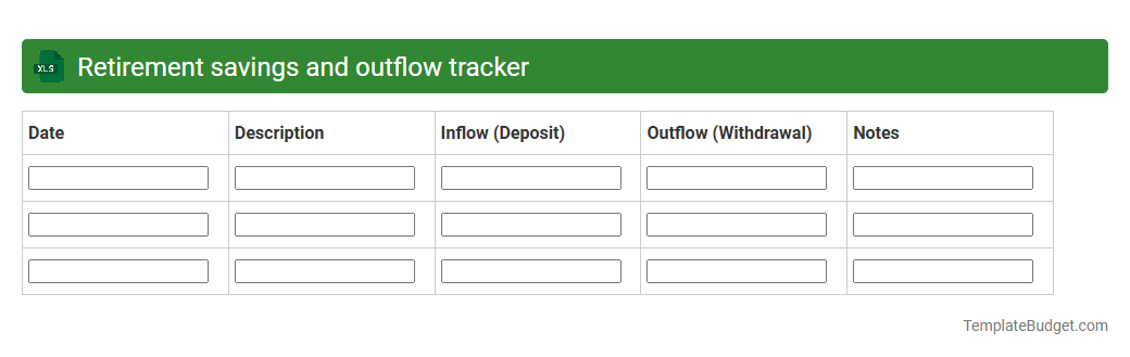 Retirement savings and outflow tracker