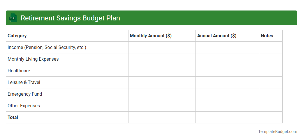 Retirement Savings Budget Plan