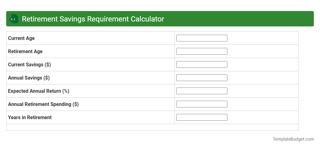 Retirement Savings Requirement Calculator