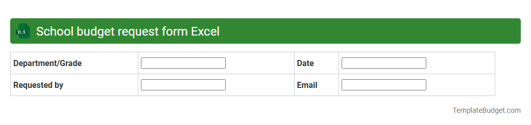 School budget request form Excel