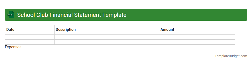 School Club Financial Statement Template