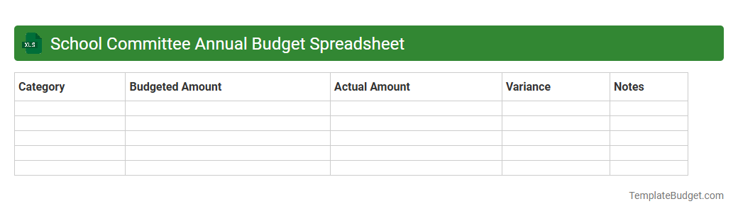 School Committee Annual Budget Spreadsheet