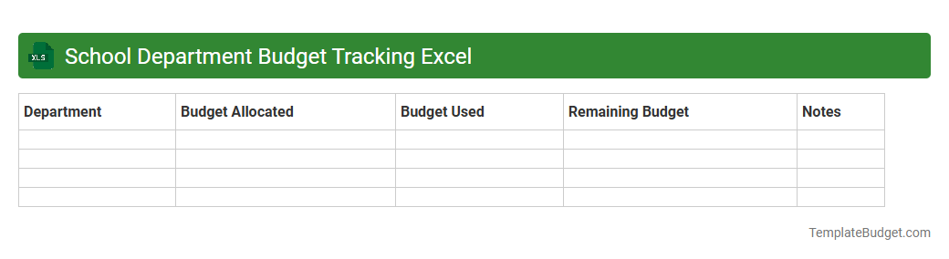 School Department Budget Tracking Excel
