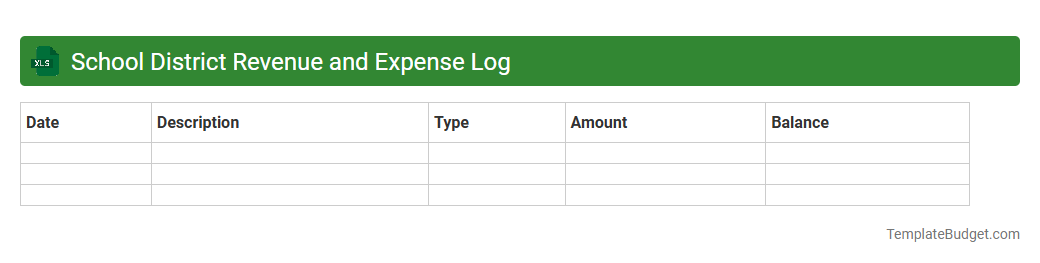 School District Revenue and Expense Log