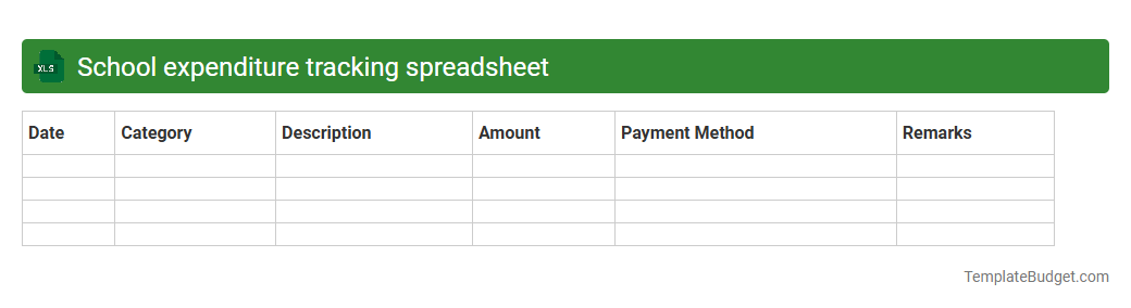School expenditure tracking spreadsheet