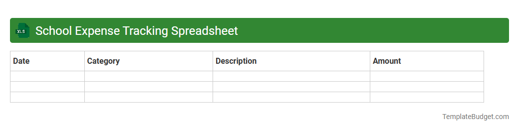 School Expense Tracking Spreadsheet