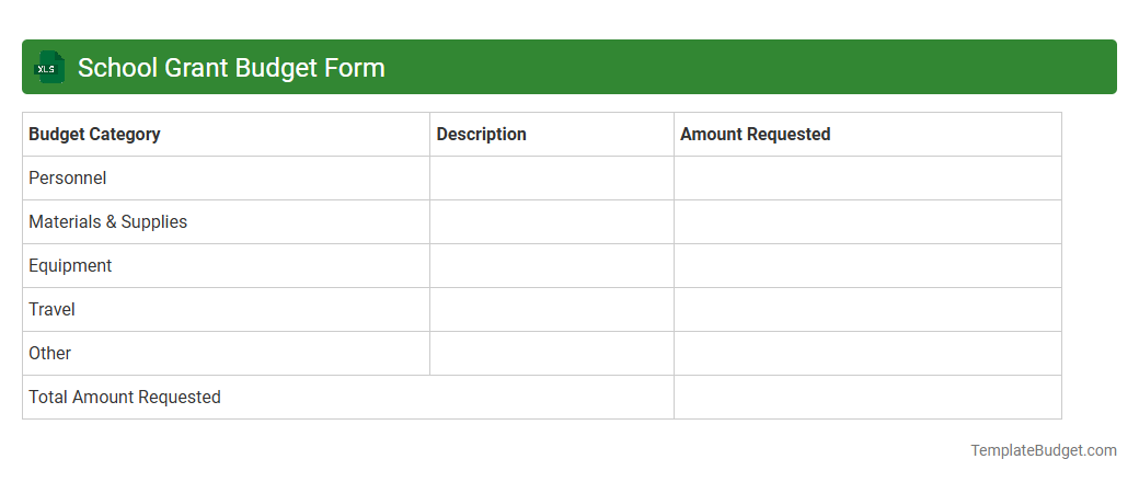 School Grant Budget Form