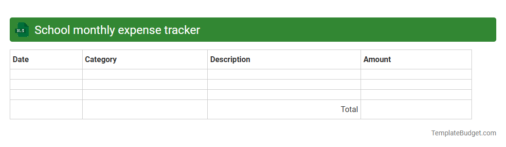 School monthly expense tracker