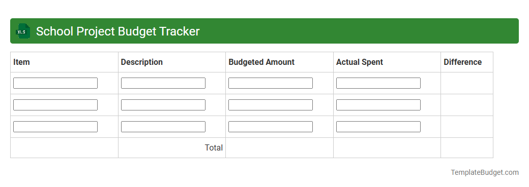 School Project Budget Tracker