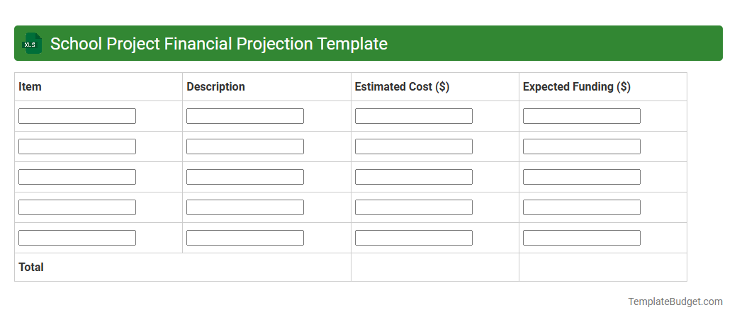 School Project Financial Projection Template