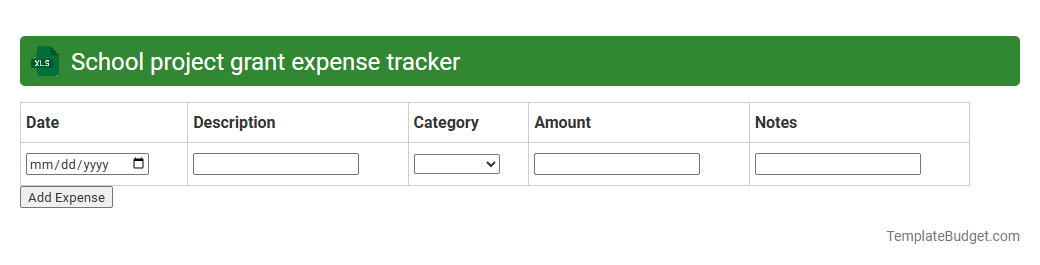 School project grant expense tracker