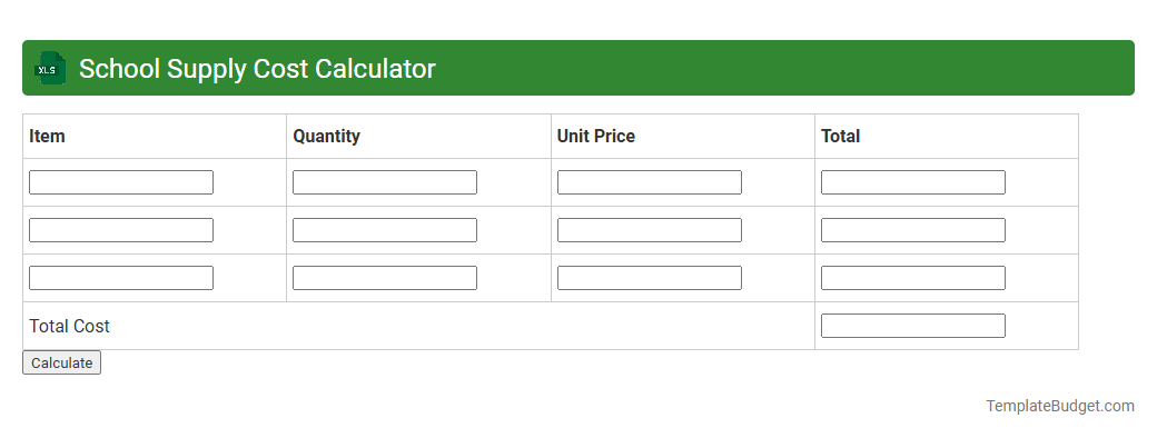 School Supply Cost Calculator
