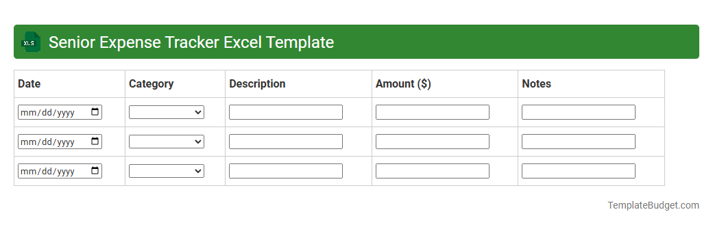 Senior Expense Tracker Excel Template