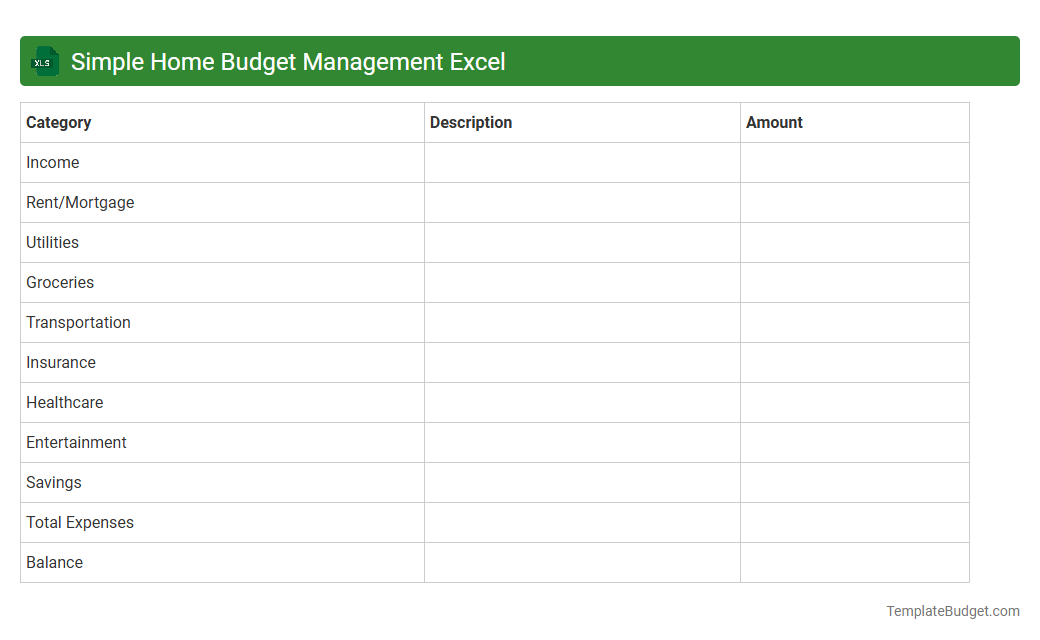 Simple Home Budget Management Excel