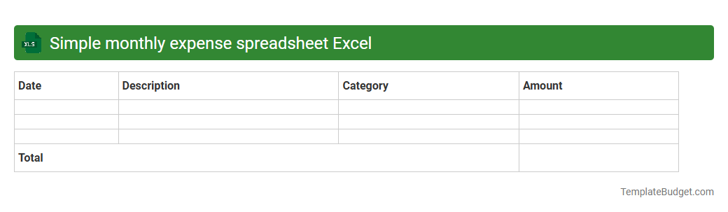 Simple monthly expense spreadsheet Excel