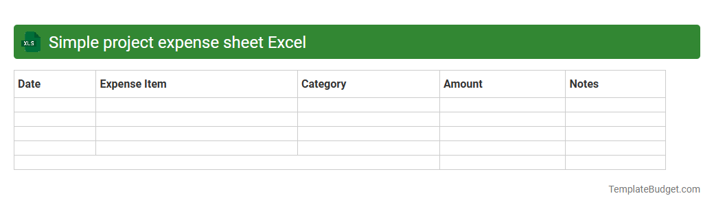 Simple project expense sheet Excel