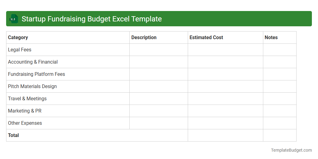 Startup Fundraising Budget Excel Template