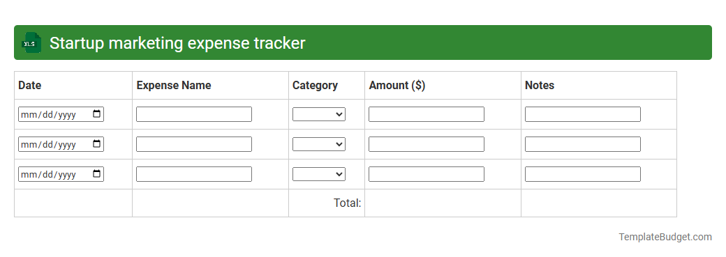Startup marketing expense tracker