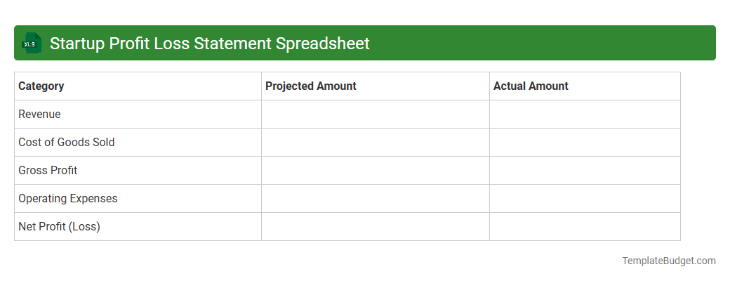 Startup Profit Loss Statement Spreadsheet