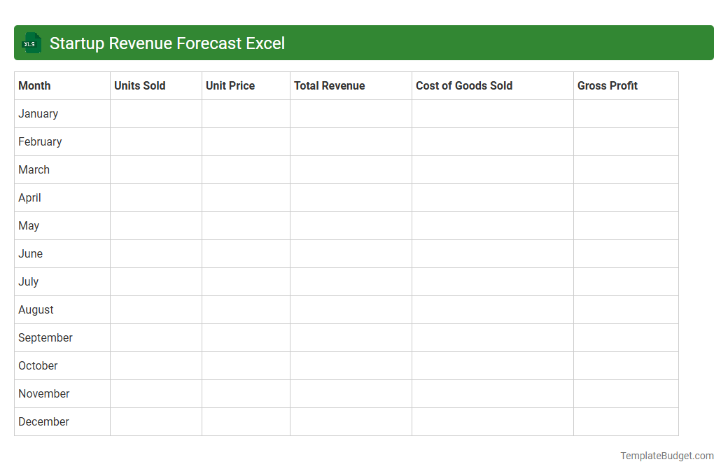 Startup Revenue Forecast Excel