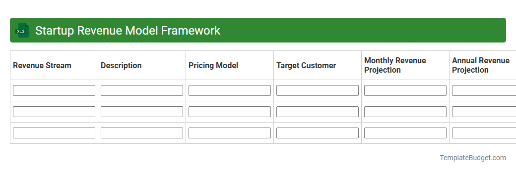 Startup Revenue Model Framework