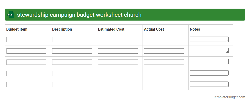 stewardship campaign budget worksheet church