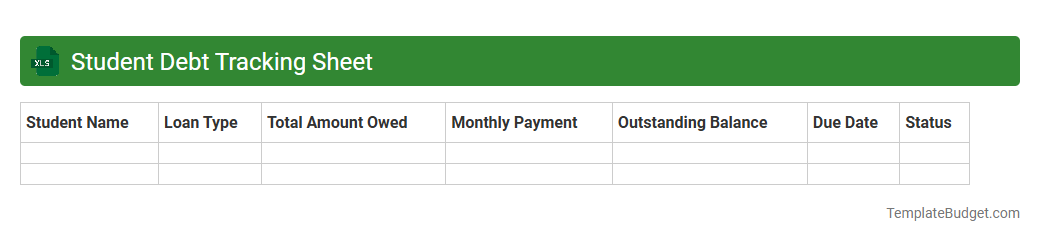 Student Debt Tracking Sheet