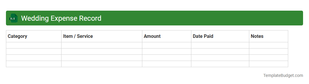 Wedding Expense Record