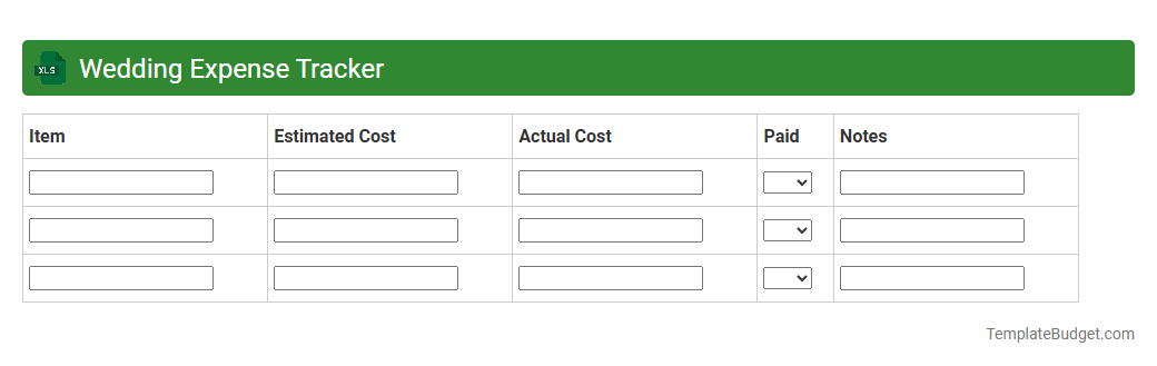 Wedding Expense Tracker