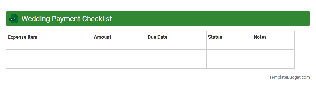 Wedding Payment Checklist