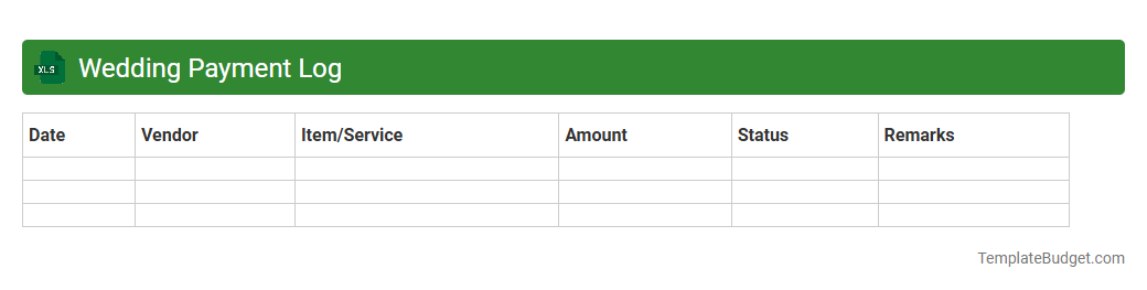 Wedding Payment Log