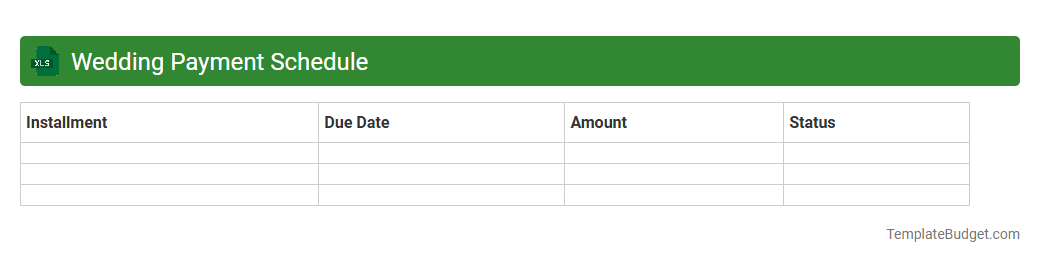 Wedding Payment Schedule