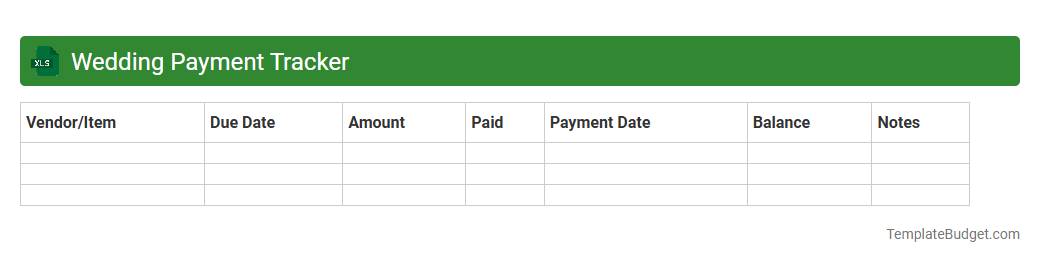 Wedding Payment Tracker