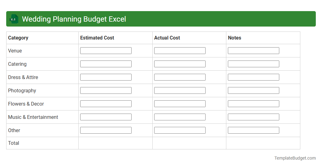 Wedding Planning Budget Excel