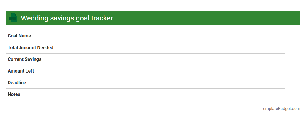 Wedding savings goal tracker
