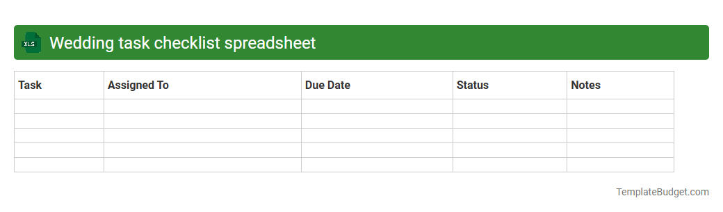 Wedding task checklist spreadsheet