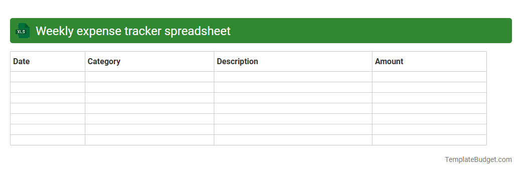 Weekly expense tracker spreadsheet