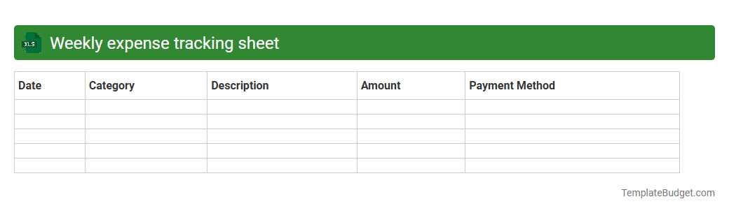 Weekly expense tracking sheet