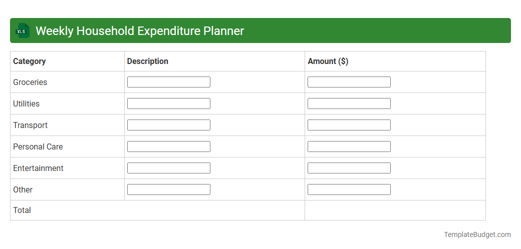Weekly Household Expenditure Planner
