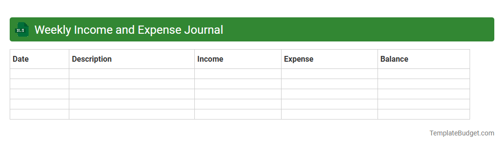 Weekly Income and Expense Journal